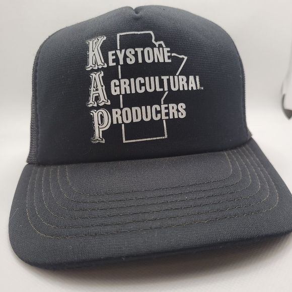 Vintage Trucker Hat Kayjet Foam Mesh Black Snapback Cap Keystone Ag Producers - Picture 5 of 9